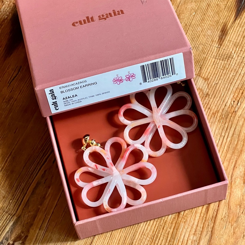 🌺🎉HP🎉🌺 NWT Cult Gaia Blossom Earrings Azalea - Picture 10 of 16